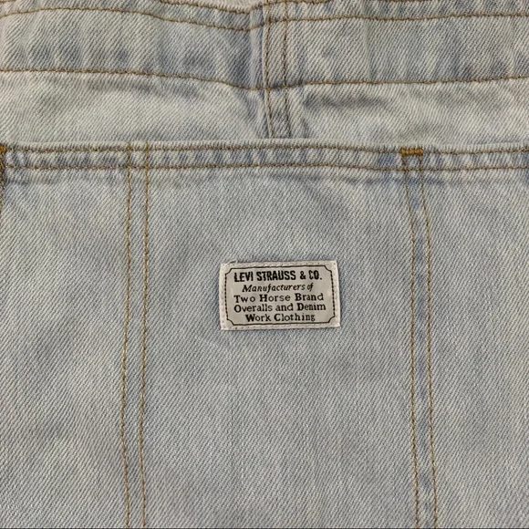 Levi's Womens Size XL Light Wash Caught Napping Vintage Shortalls Overalls - Picture 4 of 6